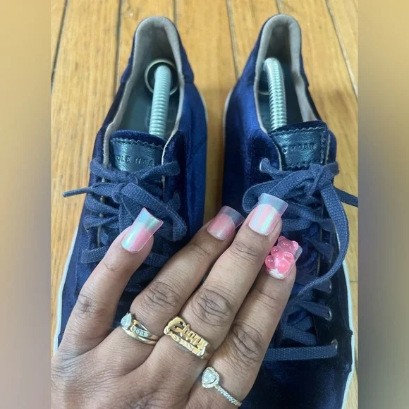 Cole Haan Grand Cross Court Sneakers Shoes Women’s 10 Blue Velvet Casual preppy - Picture 5 of 9